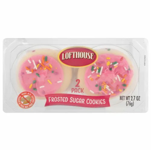 Kroger Lofthouse Pink Frosted Sugar Cookies 2 Count, 2.7 oz