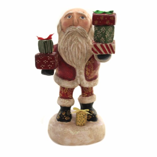 Packing The Sleigh One Figurine 8.25 Inch, Polyresin Santa Claus