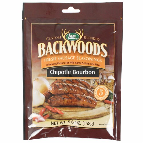 Backwoods Chipotle Bourbon Sausage Seasoning Makes 5 Lbs of Meat 5.6 Oz