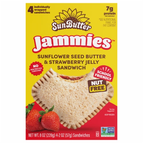 SunButter® Jammies™ Sunflower Butter & Strawberry Jelly Sandwiches, 4