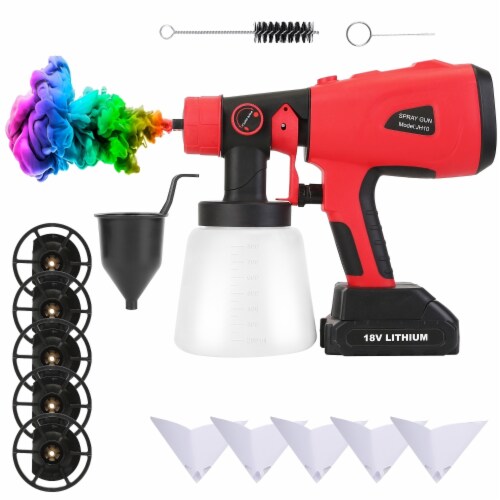 Battery Powered Electric Paint Sprayer Hvlp Spray Painting Gun Handheld