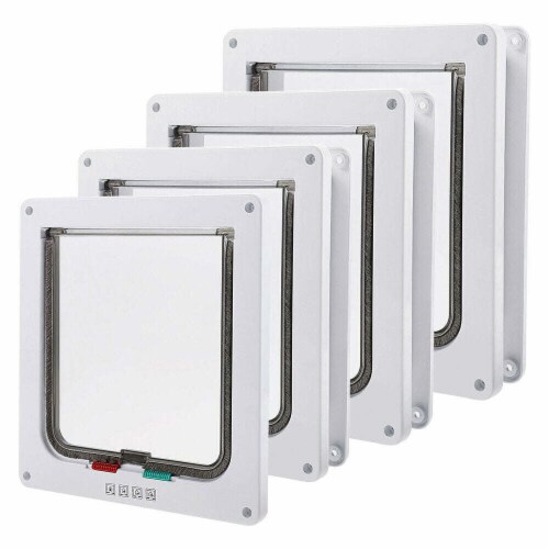 4 Way Pet Cat Puppy Dog Lock Lockable Safe Flap Door Gate