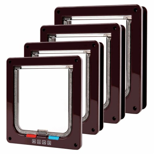 4 Way Pet Cat Puppy Dog Lock Lockable Safe Flap Door Gate