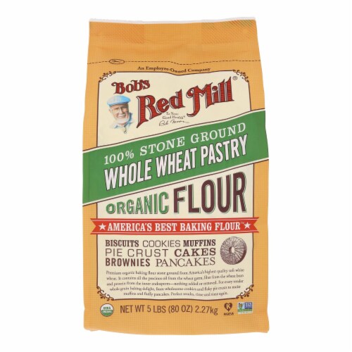 Bob'S Red Mill Organic Whole Wheat Pastry Flour 5 Lb Case Of 4, 4