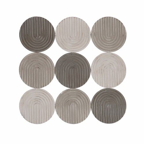 Stratton Home Decor Modern Monochromatic Grey Metal Plates Square