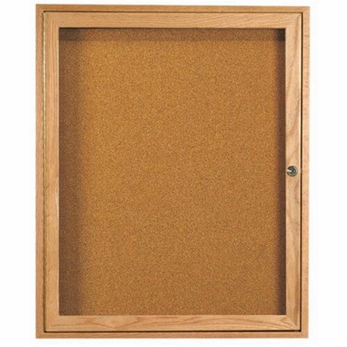 Aarco Products OBC3630R 1Door Enclosed Bulletin Board Oak, 1 Fred