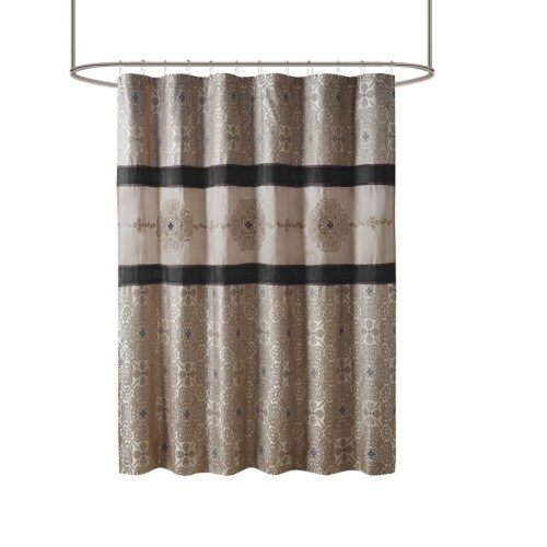 Gracie Mills Kurtis Medallion Jacquard Embroidered Shower Curtain