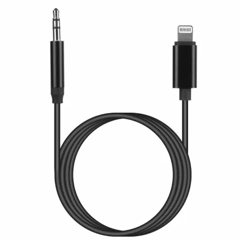 Ios 8 Pin To 3.5Mm Aux Car Audio Adapter Cord 3.5Mm Headphone Jack Adapter Fit Black, 1 unit