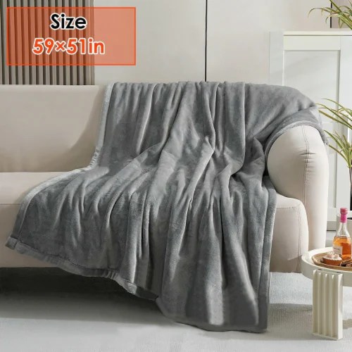 59 Plus 51In Electric Heated Throw Flannel Heated Blanket With 10 Heat