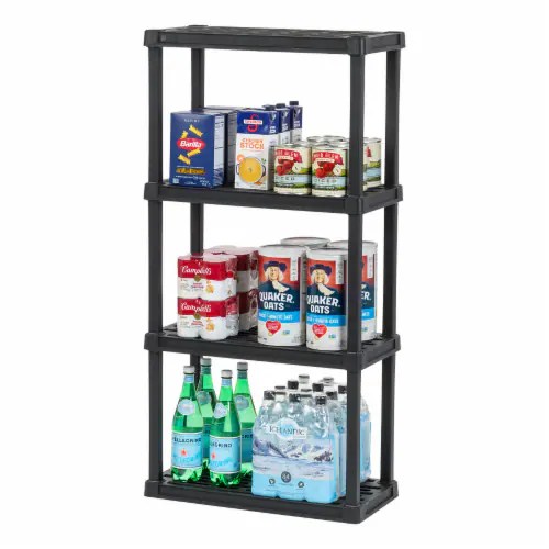 IRIS USA 4 Tier Plastic Garage Shelving Unit Storage Outdoor Indoor, 1