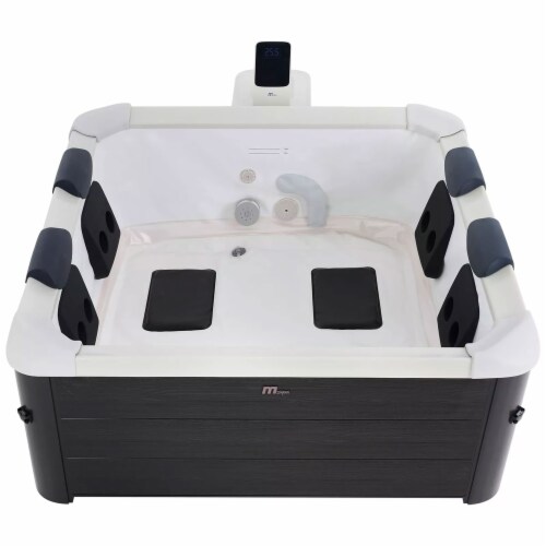 MSpa Oslo 6 Person Squared Hot Tub with Hydro Massage Jets Plus and LED