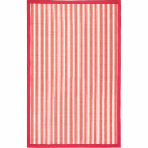 7 x 10 ft. Hamptons Reef Bamboo Rectangular Rug Red, Ivory, 1 Fred