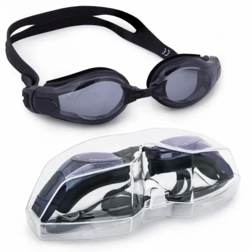 Clear Swimming Goggles with Case, Black, 1 Kroger