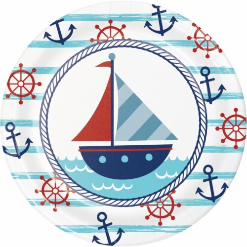 7 in. Nautical Baby Shower Dessert Plates 96 Count, 1 Kroger