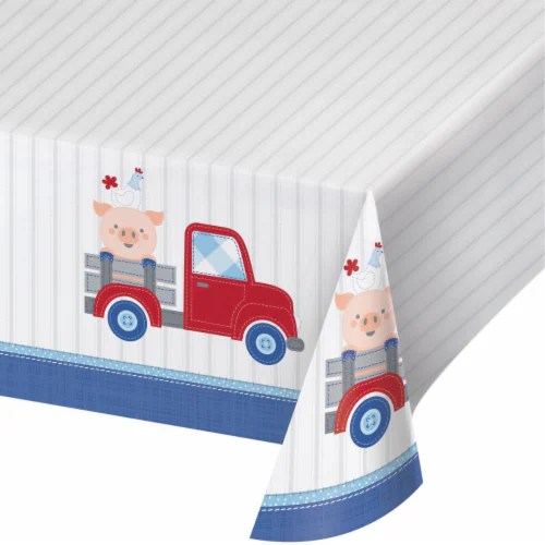 Farmhouse 1st Birthday Boy Plastic Tablecloth, 1 Kroger