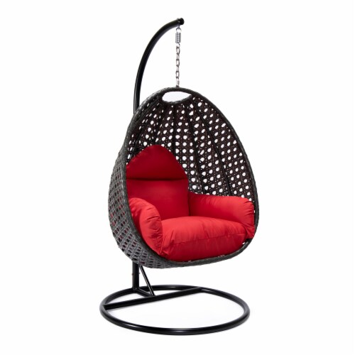 LeisureMod Charcoal Wicker Hanging Egg Swing Chair, 1 King Soopers