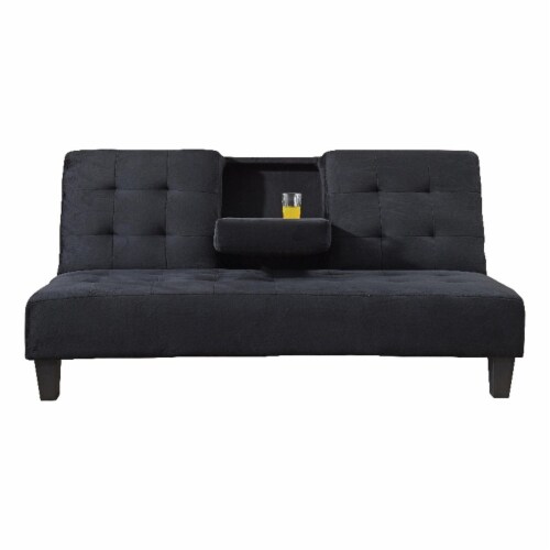 Milton Greens Stars Inc Modern Fabric Dacron Futon with Cup Holder in Black, 1 Kroger