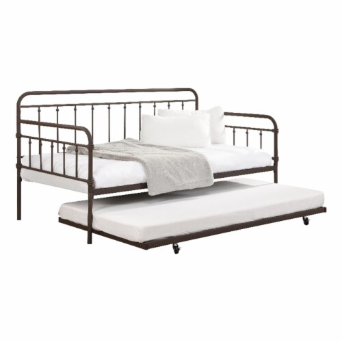 Milton Greens Stars Inc Modern Metal Day Bed with Twin Trundle in