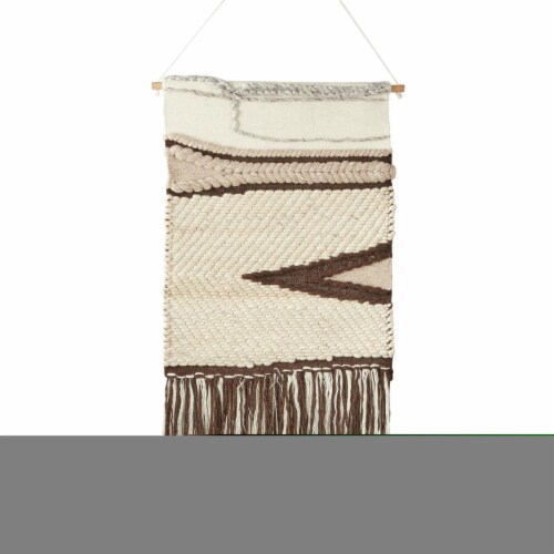Saro Lifestyle WA912.BR 24 x 48 in. Textured Woven Wall Hanging, Brown
