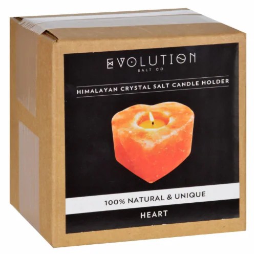 Evolution Salt Tealight Candle Holder Heart, 1 each Kroger