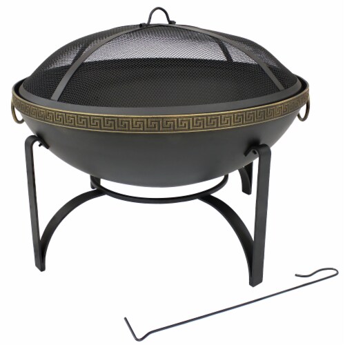 Sunnydaze 26" Fire Pit Steel Contemporary Design with Handles and Spark