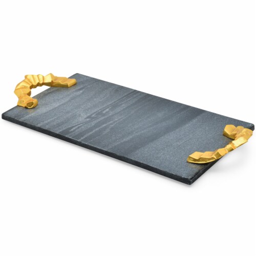 Berkware Black Marble Tray with Gold Plated Handles, 1 Kroger