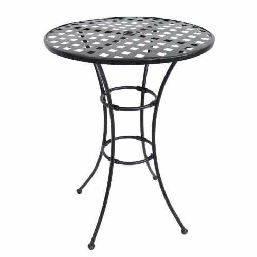 Sunnydaze 30 in Elegant Wrought Iron Round Patio BarHeight Table