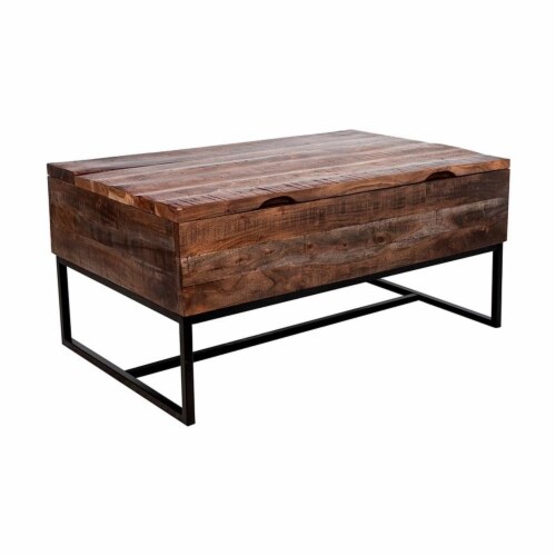 Porter Designs Lakewood Lift Top Solid Acacia Wood Coffee Table Brown