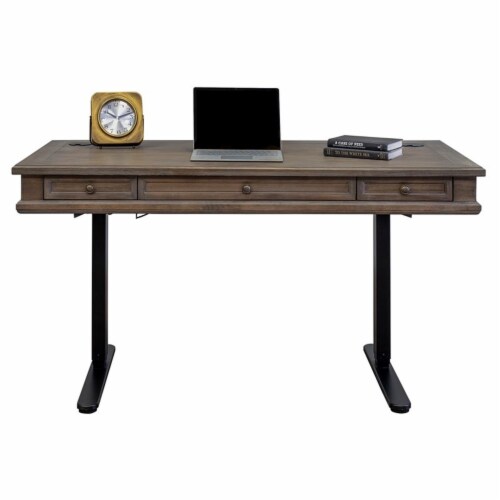 Martin Furniture Carson Sit/Stand Height Adjustable Desk in Weathered