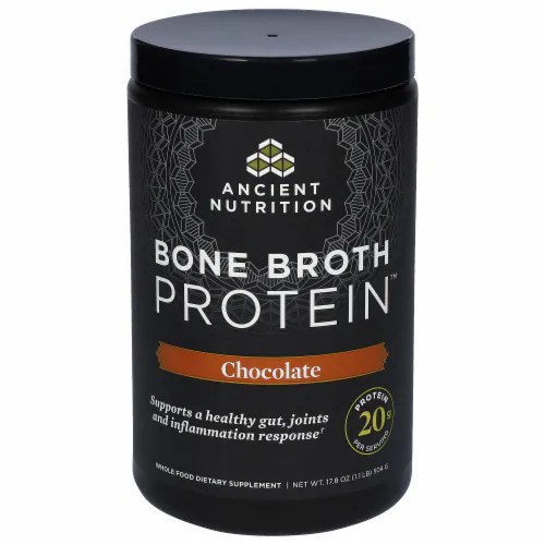 Ancient Nutrition Chocolate Bone Broth Protein Powder, 17.8 oz King