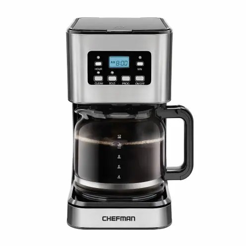 Chefman Square Stainless Steel Programmable Electric Coffee Maker