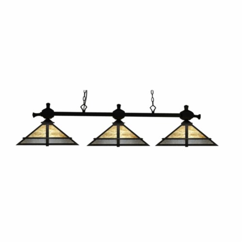 Traditional Style 56 Mercury Mica 3Light Billiard Pendant Light, 1