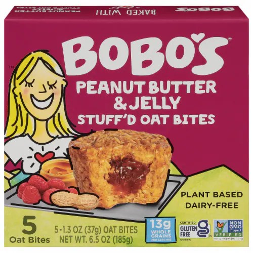 Bobo's Peanut Butter & Jelly Stuff'd Oat Bites, 5 ct / 1.3 oz Food 4 Less