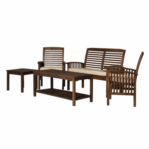 5Piece Outdoor Set Love Seat 2 Chairs Coffee Table Side Table