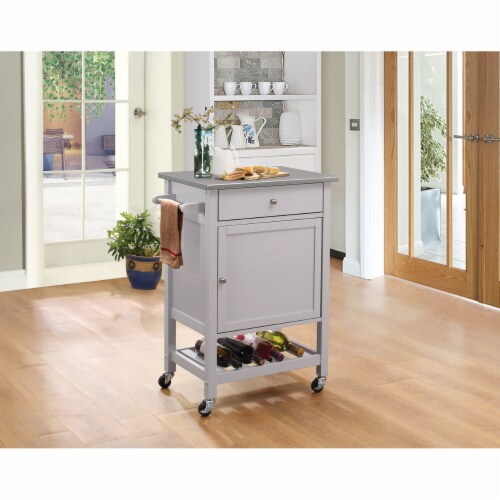 Kitchen Cart With Stainless Steel Top, Gray, 1 unit Ralphs