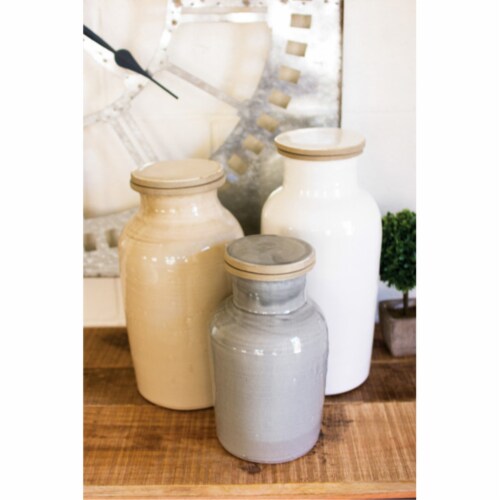 Set Of Three Ceramic CanistersOne Each Color, 1 Ralphs