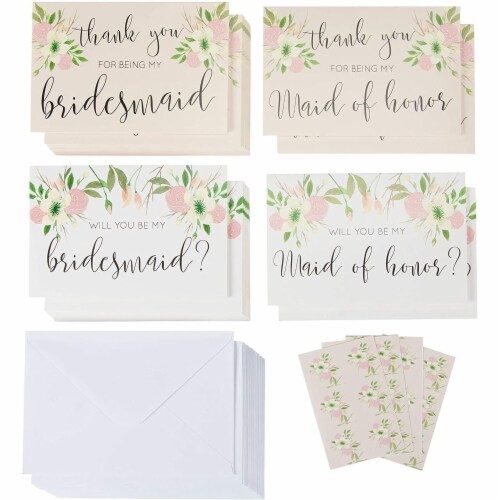 Bridal Party Request Kit, Bridesmaid Proposal and Thank You Cards (4 x 6 In, 24 Pack), PACK