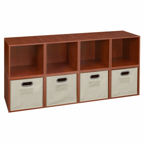 Niche Cubo Storage Set 8 Cubes and 4 Canvas Bins Cherry/Natural, 1