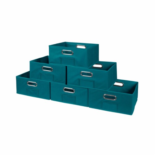 Niche Cubo Set Of 6 HalfSize Foldable Fabric Storage Bins Teal, 1