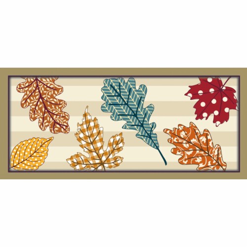 Evergreen Patterned Leaves Sassafras Indoor Outdoor Switch Doormat 1'10