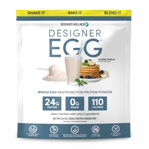 Designer Protein Totally Egg Classic Vanilla Protein Powder, 12.4 oz