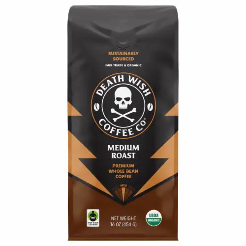 Death Wish Coffee Co.® Medium Roast Organic Whole Bean Coffee, 16 oz