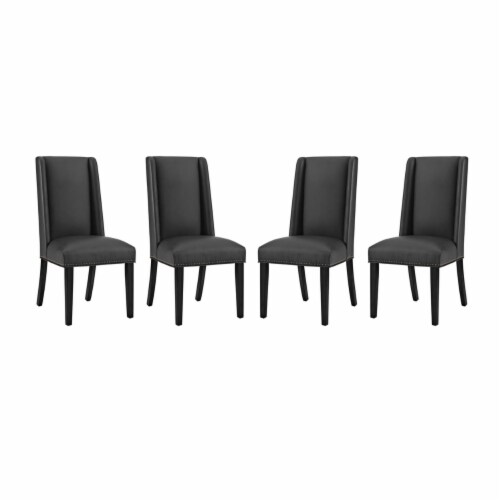 Baron Dining Chair Vinyl Set of 4 Black, 1 Harris Teeter