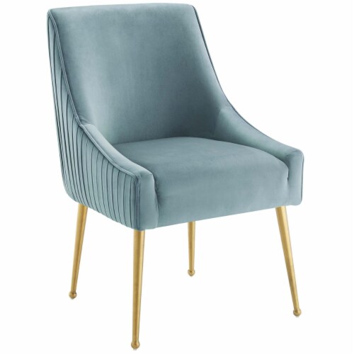 Discern Pleated Back Upholstered Performance Velvet Dining Chair,Light