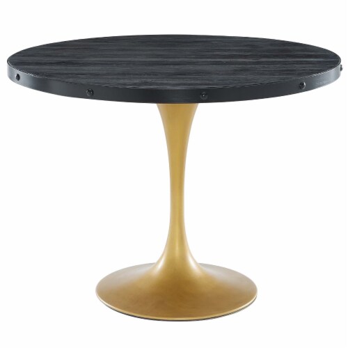 Drive 40" Round Wood Top Dining Table Black Gold, 1 Kroger