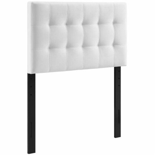 Modway Lily Biscuit Tufted Twin Performance Velvet Headboard,White, 3