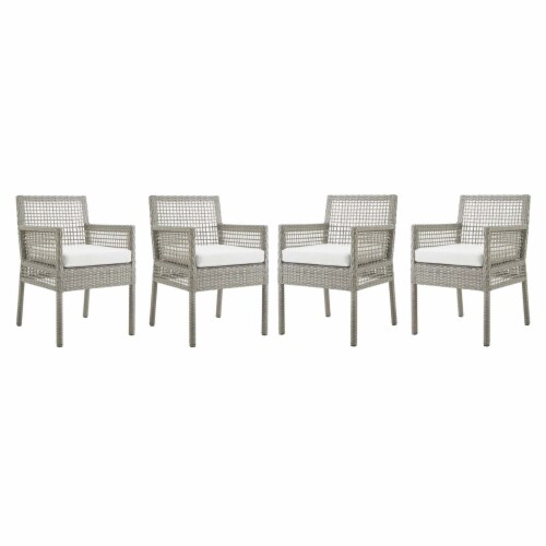 Modway Aura Dining Armchair Outdoor Patio Wicker Rattan Set Of 4,Gray White, 21.5x24x33.5 Kroger