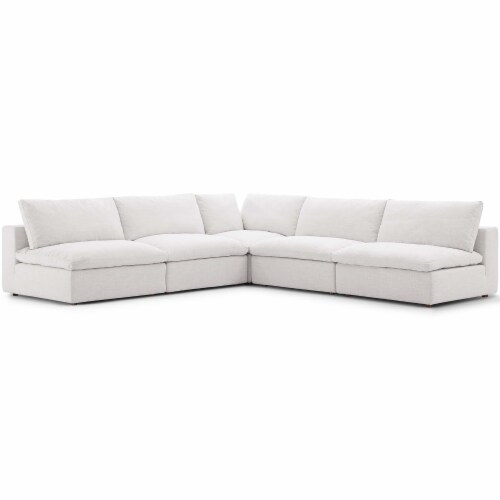 Commix Down Filled Overstuffed 5 Piece Sectional Sofa Set Beige, 1