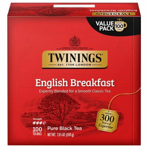 Twinings English Breakfast Black Tea 100 Individually Wrapped Tea Bags