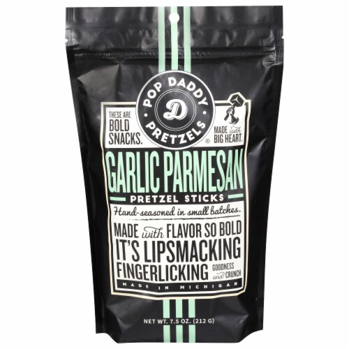 Pop Daddy Popcorn & Pretz Pretzel Garlic Parmesan 7.5 oz, Case of 12